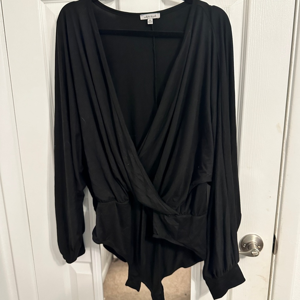 White Birch 3X Boutique Black Bodysuit